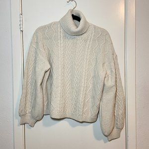 cable knit turtleneck sweater